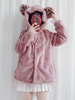 Sweet Lolita Coat Bär Ohr Kapuzenpulli Pink Lolita Wintermantel