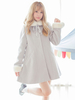 Sweet Lolita Coat Pelzkragen Pom Pom Grauer Wollmantel aus Lolita