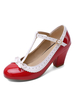 Sweet Lolita Footwear - Lolita-Pumps aus PU-Leder mit T-Bügel und Welpenabsatz