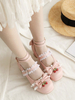Sweet Lolita Footwear Bows Erdbeer Round Toe Leder Lolita Schuhe