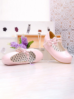 Sweet Lolita Footwear Bows Patent Oberer Keilabsatz Lolita Pumps