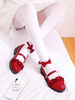 Sweet Lolita Footwear Bows Rüschen Round Toe Leder Lolita Schuhe