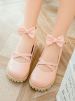 Sweet Lolita Footwear Bows Runde Zehen Criss Cross Lolita Schuhe