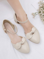 Sweet Lolita Footwear Rosa Schleifen Round Toe Leder Lolita Pumps
