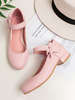 Sweet Lolita Footwear Rosa Schleifen Round Toe Leder Lolita Pumps