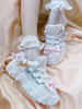 Sweet Lolita Footwear Schleifen Mesh Round Toe Flache weiße Lolita Schuhe