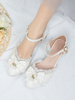 Sweet Lolita Footwear Schleifen Spitze Round Toe Leder Lolita Schuhe