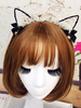 Sweet Lolita Haarschmuck Lace Bow Bell Katze Ohr schwarz Lolita Haarspange