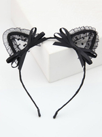 Sweet Lolita Haarspange Rüsche Bogen Schwarz Lolita Haarschmuck