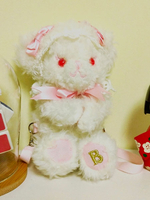 Sweet Lolita Handtasche Bestickter Bogen Plüsch Weißer Lolita Rucksack