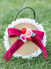 Sweet Lolita Handtasche Bögen Blumen Bogen Rüschen Stroh Taschen Lolita Zubehör