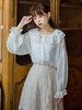 Sweet Lolita Hemd Perle Rüschen Chiffon Weiß Lolita Bluse