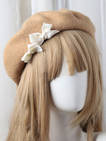 Sweet Lolita Hut Bow Pom Pom Wolle Lolita Barett