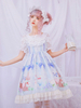 Sweet Lolita JSK - Nachmittagsrock mit blauem Lolita-Aufdruck