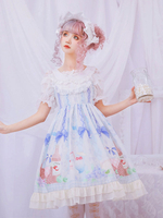 Sweet Lolita JSK - Nachmittagsrock mit blauem Lolita-Aufdruck