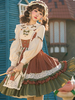 Sweet Lolita JSK Kleid Backstein Rot Ärmellose Schnürbögen Lolita Pullover Röcke
