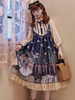 Sweet Lolita JSK Kleid Blau Ärmellos Schleifen Knöpfe Lolita Jumper Röcke