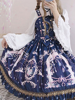 Sweet Lolita JSK Kleid Blue Romantic Vow Print Lolita Jumper Röcke
