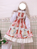 Sweet Lolita JSK Kleid Burgund Ärmellos Rüschen Bögen Lolita Jumper Röcke