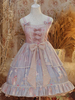 Sweet Lolita JSK Kleid Cat Mermaid Print Rüschen Bögen Pink Lolita Jumper Röcke