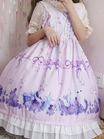 Sweet Lolita JSK Kleid Dreamland Flower Sea Of Bunny Bedruckte Lolita Jumper Röcke