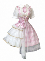 Sweet Lolita JSK Kleid Idol Deklaration Bögen Rosa Lolita Pullover Röcke