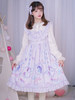 Sweet Lolita JSK Kleid Karussell Schleife Rüsche Lila Lolita Pullover Rock