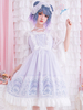 Sweet Lolita JSK Kleid Lavender Printed Rüschen Lace Lolita Jumper Röcke
