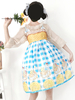 Sweet Lolita JSK Kleid Lemon Basket Blue Ärmellose Bögen Lolita Jumper Röcke