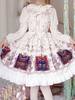 Sweet Lolita JSK Kleid Masquerade Print weiße Bögen Lolita Jumper Röcke