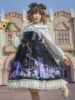 Sweet Lolita JSK Kleid Mermaid Paean Bedruckte Rüschen Bögen Lolita Jumper Röcke