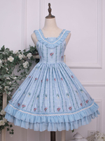 Sweet Lolita JSK Kleid mit Blumenmuster Lolita Pullover Röcke