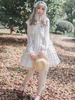 Sweet Lolita JSK Kleid Nimmerland überlagerte Rüsche White Lolita Jumper Rock