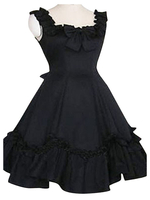 Sweet Lolita JSK Kleid Rüschen Schwarz Lolita Jumper Röcke