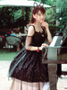Sweet Lolita JSK Kleid Schwarz Polyester Ärmellose Rüschen Täglich Lässig Lolita Pullover Röcke