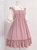 Sweet Lolita JSK Kleid Schwester Mühle Tee Rüsche Rüsche Knopf Dekor Rosa Lolita Jumper Rock