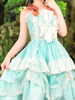 Sweet Lolita JSK Kleid Secret Forest - Spitze-Rüschenbogen Popeline Lolita Jumper Rock