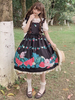 Sweet Lolita JSK Kleid Wassermelone und Badger Print Bows Black Lolita Jumper Röcke