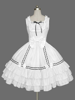 Sweet Lolita JSK-Kleid-Weiß Ärmel Rüschen Lolita Pullover Röcke