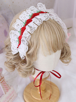 Sweet Lolita Kopfschmuck Spitze Erdbeere Stirnband
