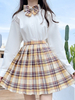 Sweet Lolita Mini Rock Plaid Pattern Bögen Polyester Akademischer Minirock