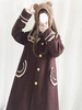 Sweet Lolita Mäntel Coffee Brown Rüschen Synthetic Overcoat Winter Lolita Outwears