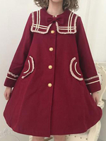 Sweet Lolita Mäntel Rote Rüschen Mantel Synthetik Herbst Lolita Outwears