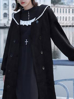 Sweet Lolita Mäntel Schwarzer Paspelüberzug Synthetische Lolita Outwears
