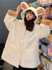 Sweet Lolita Mäntel Weiß Overcoat Polyester Fall Lolita Outwears süße und nette Bärenohren mit Kapuze Lamm-Pelz