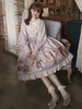 Sweet Lolita One Piece Dress Bedruckte Schleifenknöpfe Lolita One Piece Dresses