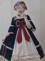 Sweet Lolita One Piece Dress Schleifen schnüren sich oben Lolita One Piece Dresses