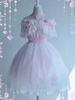 Sweet Lolita One Piece Kleid Rosa Spitze Blumen Lolita One Piece Kleider