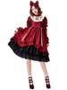 Sweet Lolita OP Dress Bows Burgunder Langarm Lolita One Piece Kleider