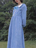 Sweet Lolita OP Dress Lace Up Hellblau mit langen Ärmeln Lolita One Piece Dresses
